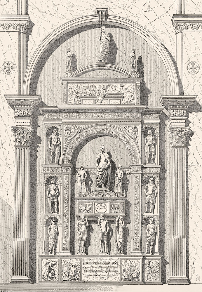 VENICE. Doge Pietro Mocenigo tomb-Lombardi 1880 old antique print picture