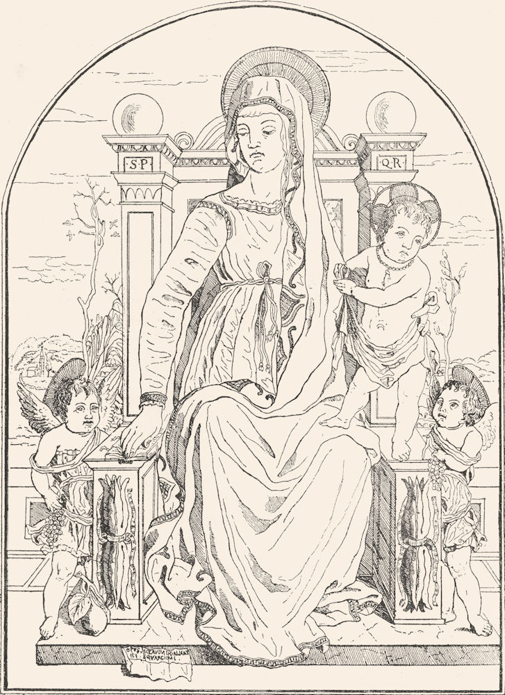 VENICE. Madonna & Child, Schiavone(Squarcione pupil) 1880 old antique print