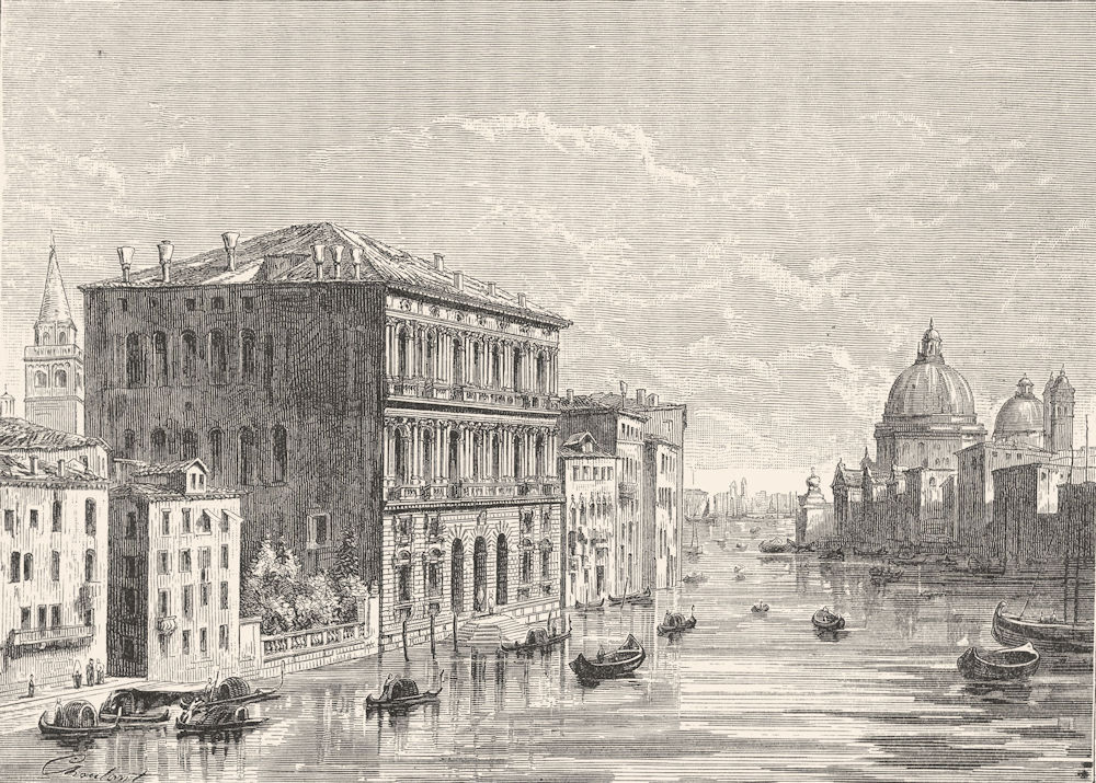 Associate Product VENICE. The Corner Palace-Grand Canal 1880 old antique vintage print picture