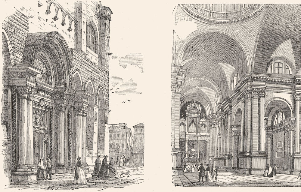VENICE. Entry, San Giovannie Paolo; Giorgio Maggiore 1880 old antique print