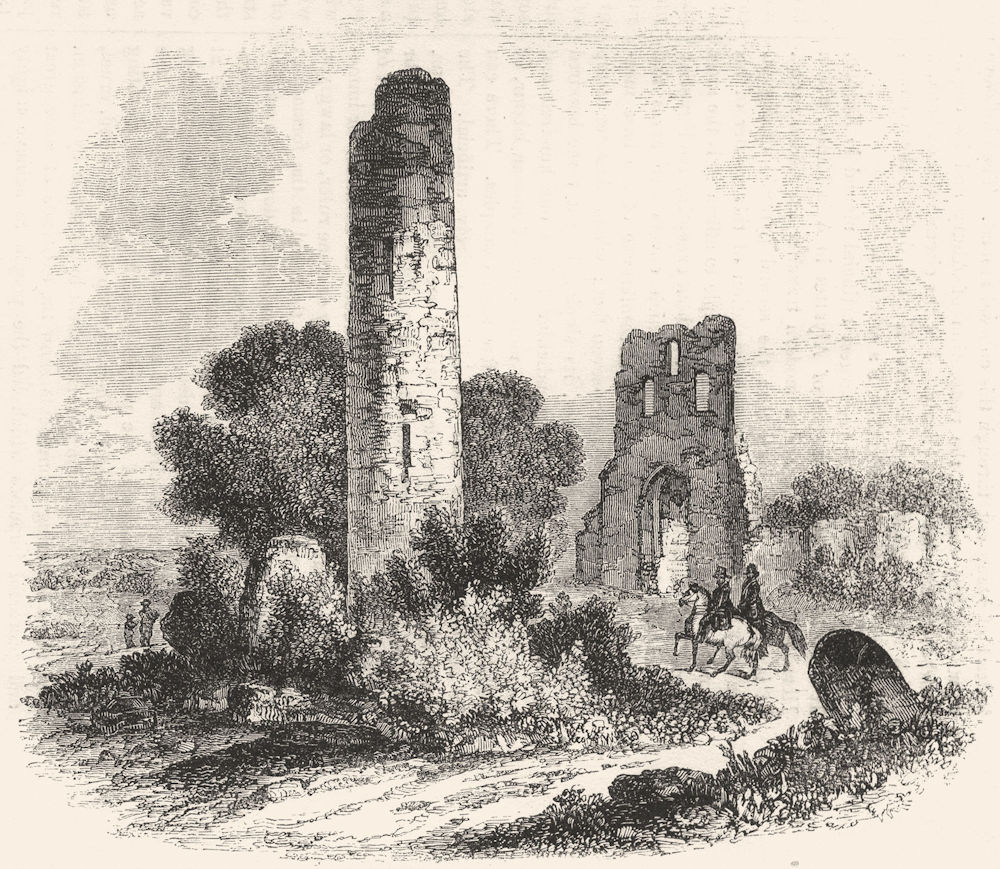 IRELAND. Round tower of Donoughmore 1845 old antique vintage print picture