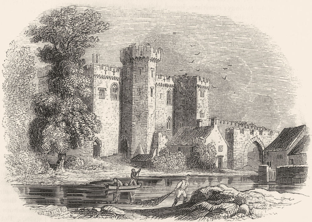 WALES. Cardiff Castle, in 1775 1845 old antique vintage print picture