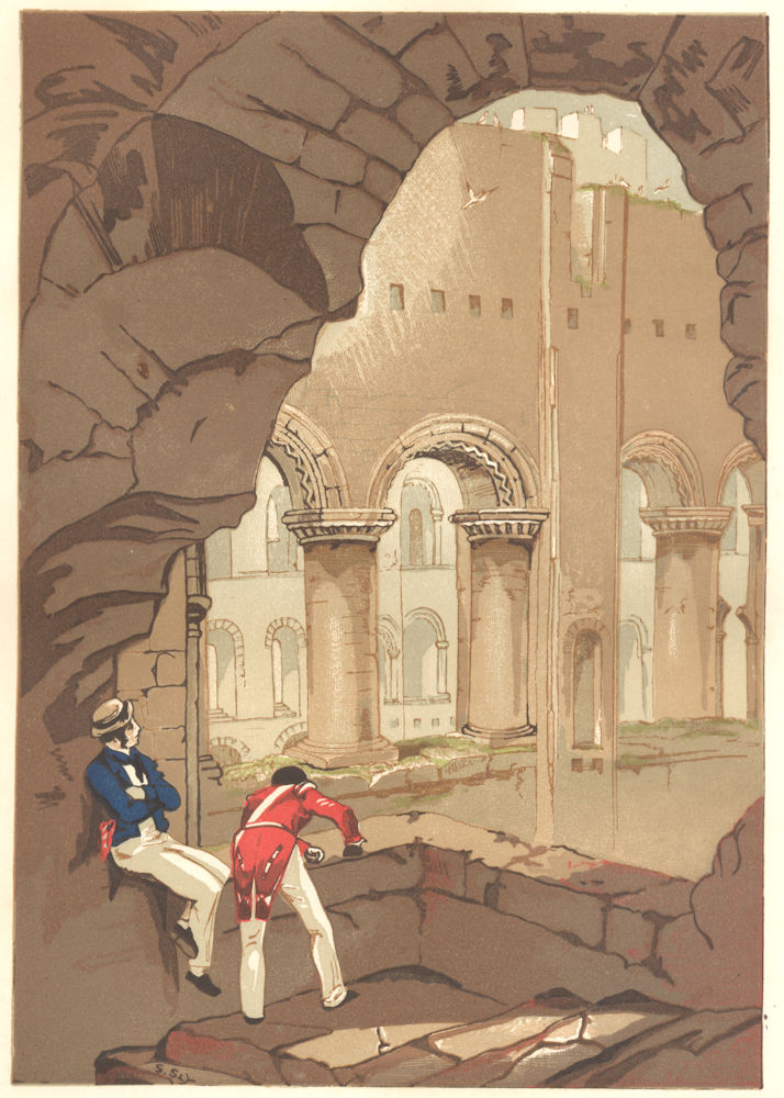 Associate Product KENT. Rochester Castle-Interior 1845 old antique vintage print picture