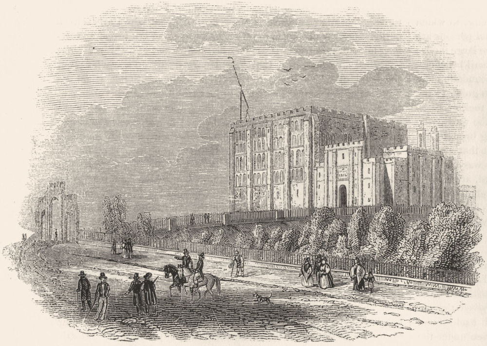 NORFOLK. Norwich Castle 1845 old antique vintage print picture