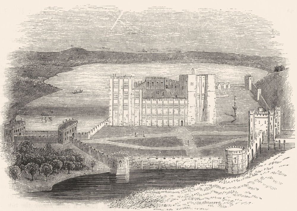 KENILWORTH. Castle in 1620-Painting, Newnham Padox 1845 old antique print