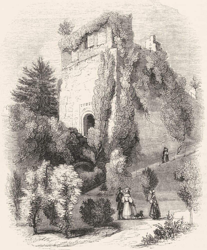 SURREY. Ruins of Farnham Castle 1845 old antique vintage print picture