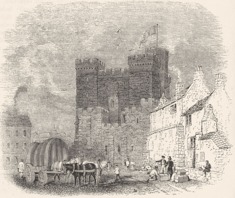 Associate Product NORTHUMBS. Castle of Newcastle-on-Tyne 1845 old antique vintage print picture