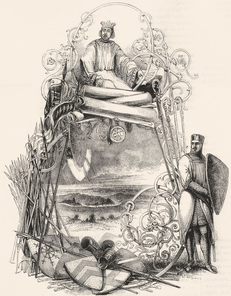 LAW. Magna Charta 1845 old antique vintage print picture