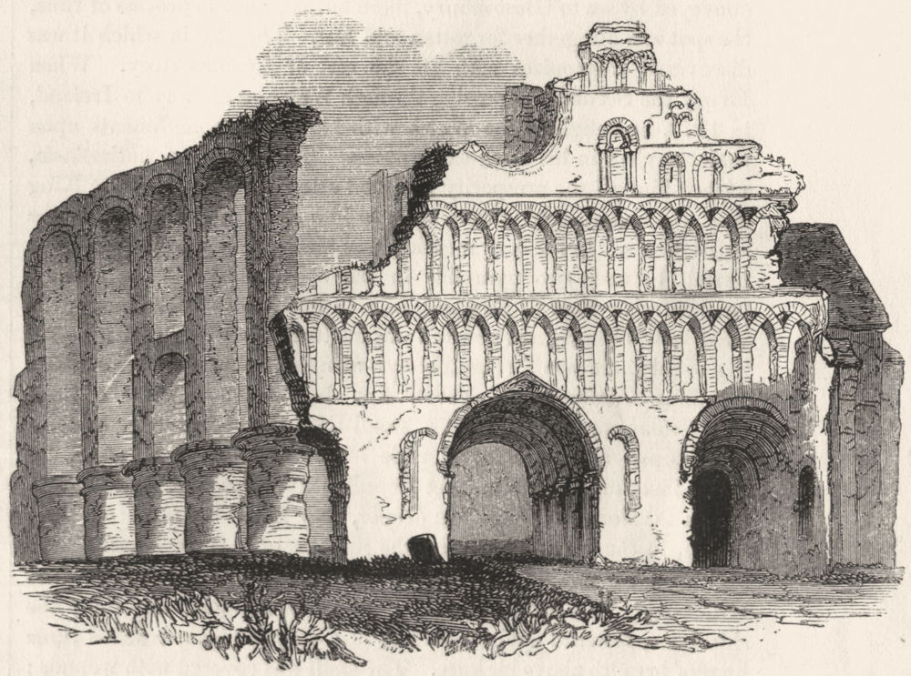 Associate Product ESSEX. St Botolph's Priory, Colchester 1845 old antique vintage print picture