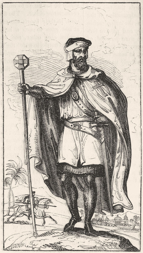 MILITARIA. Knight Templar 1845 old antique vintage print picture