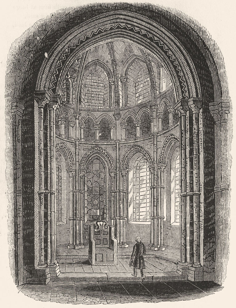 Associate Product KENT. Chapel in Canterbury Cathedral 1845 old antique vintage print picture