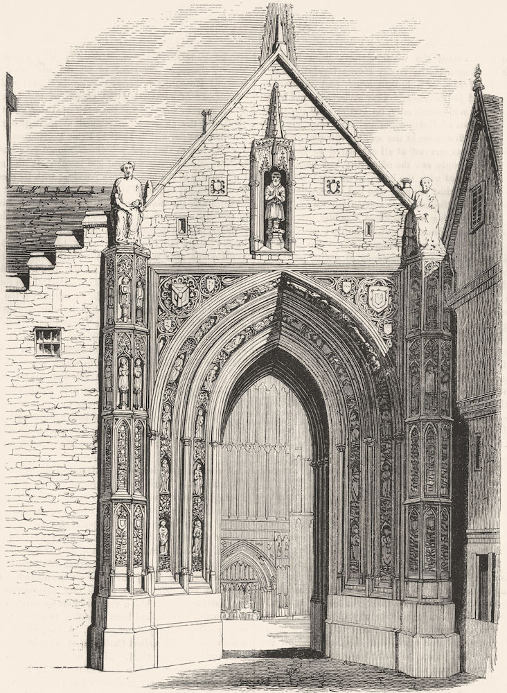 NORFOLK. Erpingham Gateway, Norwich 1845 old antique vintage print picture