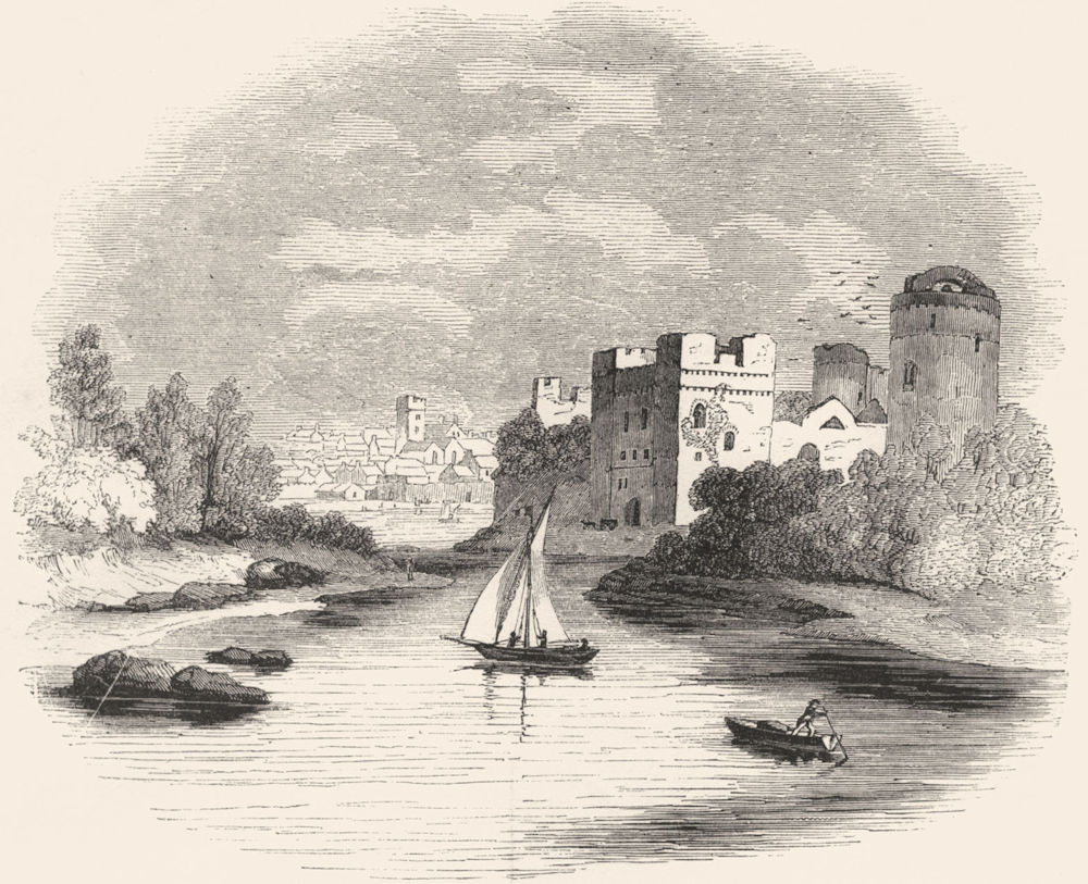 WALES. Pembroke Castle 1845 old antique vintage print picture