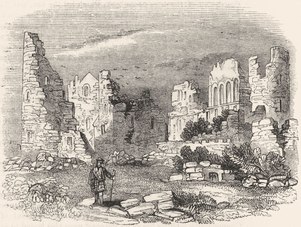 SCOTLAND. Ruins of Kildrummie Castle 1845 old antique vintage print picture