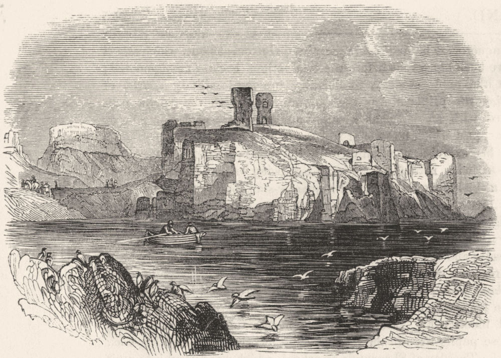 SCOTLAND. Ruins, Castle of Dunbar 1845 old antique vintage print picture