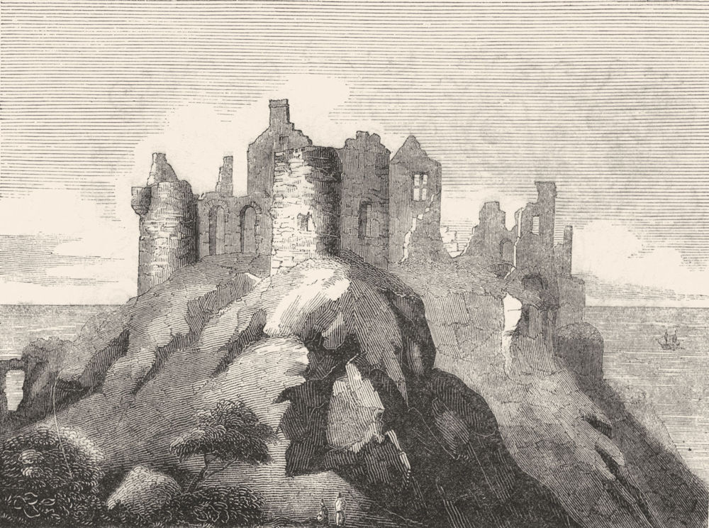 IRELAND. Dunluce Castle 1845 old antique vintage print picture