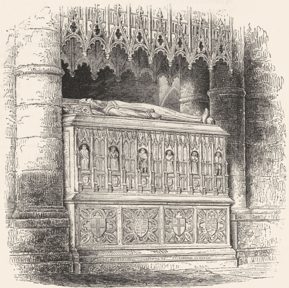 MONUMENTS. Tomb of Edward III 1845 old antique vintage print picture