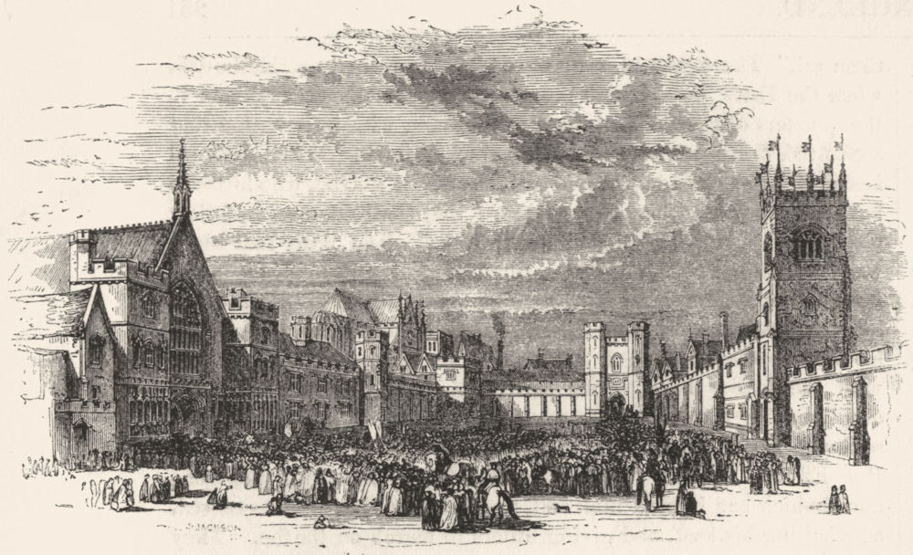LONDON. Westminster Hall 1845 old antique vintage print picture