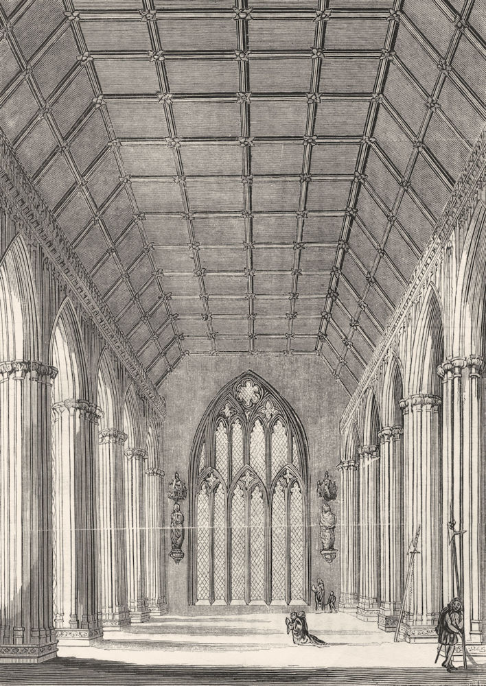 LONDON. St Stephen's Chapel 1845 old antique vintage print picture