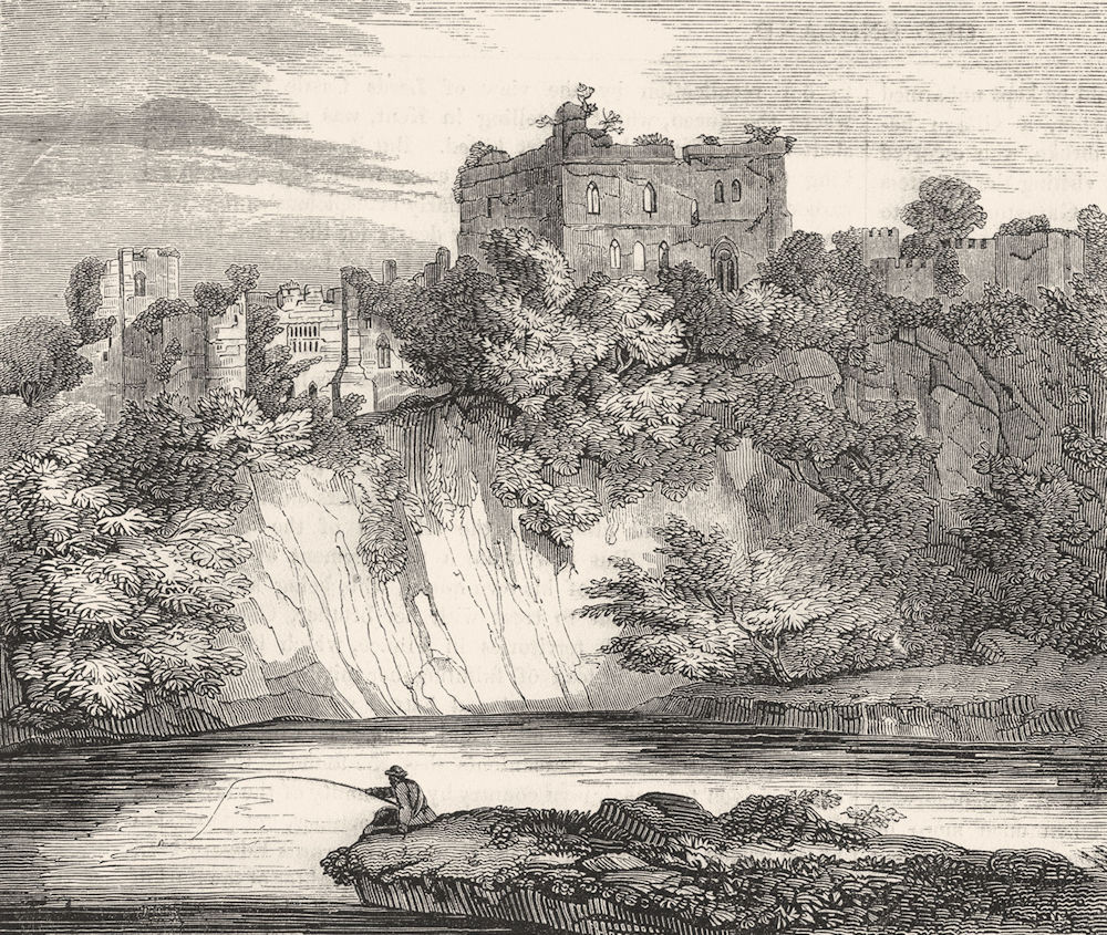 WALES. Chepstow Castle 1845 old antique vintage print picture