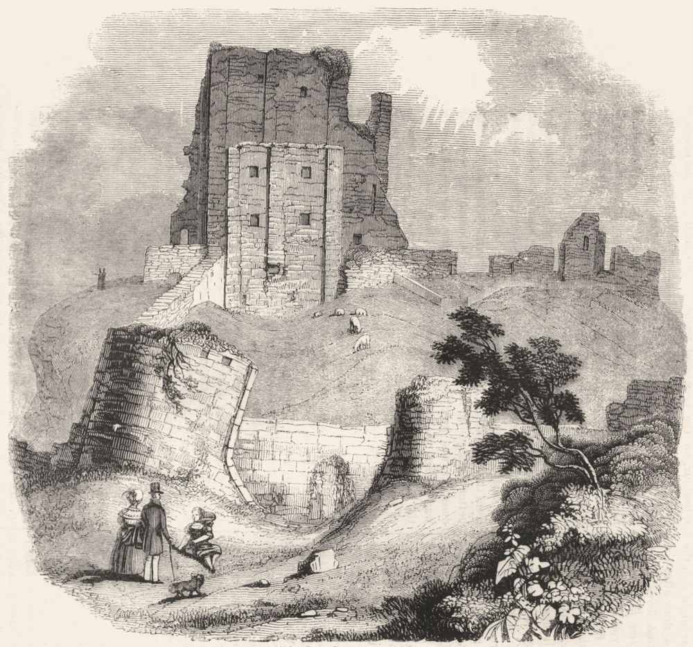 Associate Product DORSET. Corfe Castle, Dorsetshire 1845 old antique vintage print picture
