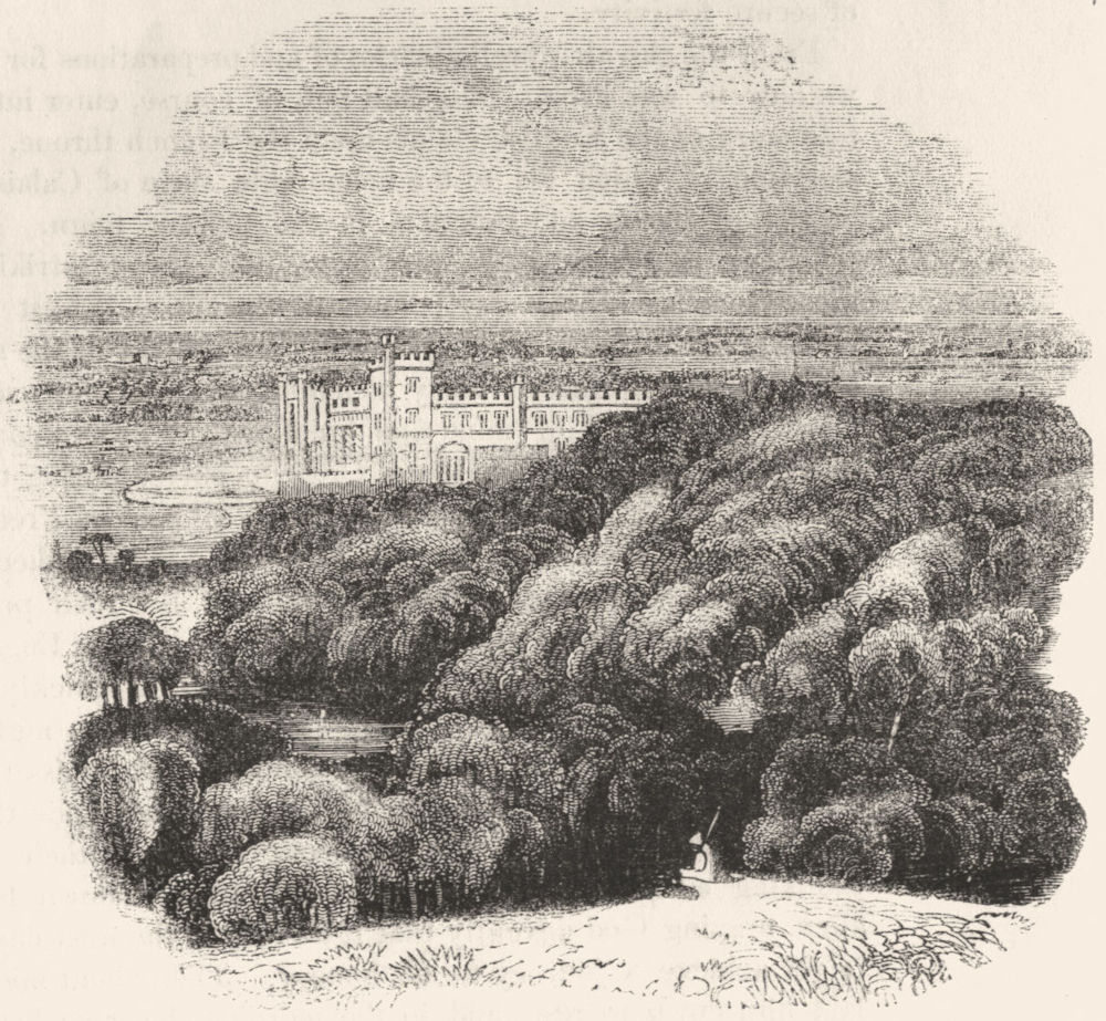 SUSSEX. Arundel Castle 1845 old antique vintage print picture