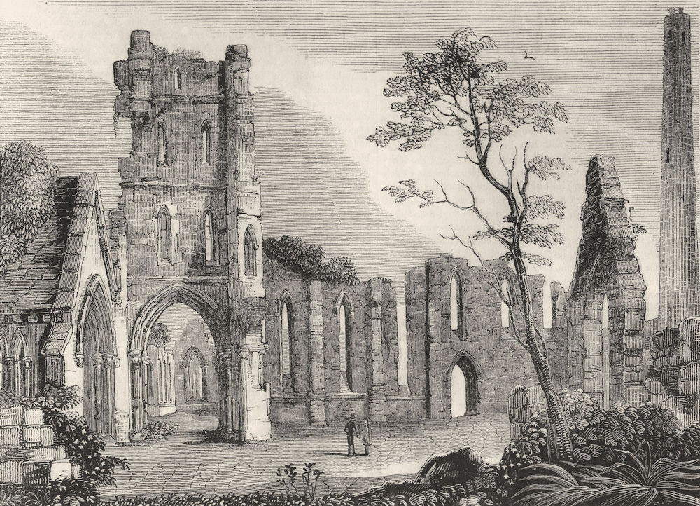 IRELAND. Cathedral of Kildare 1845 old antique vintage print picture