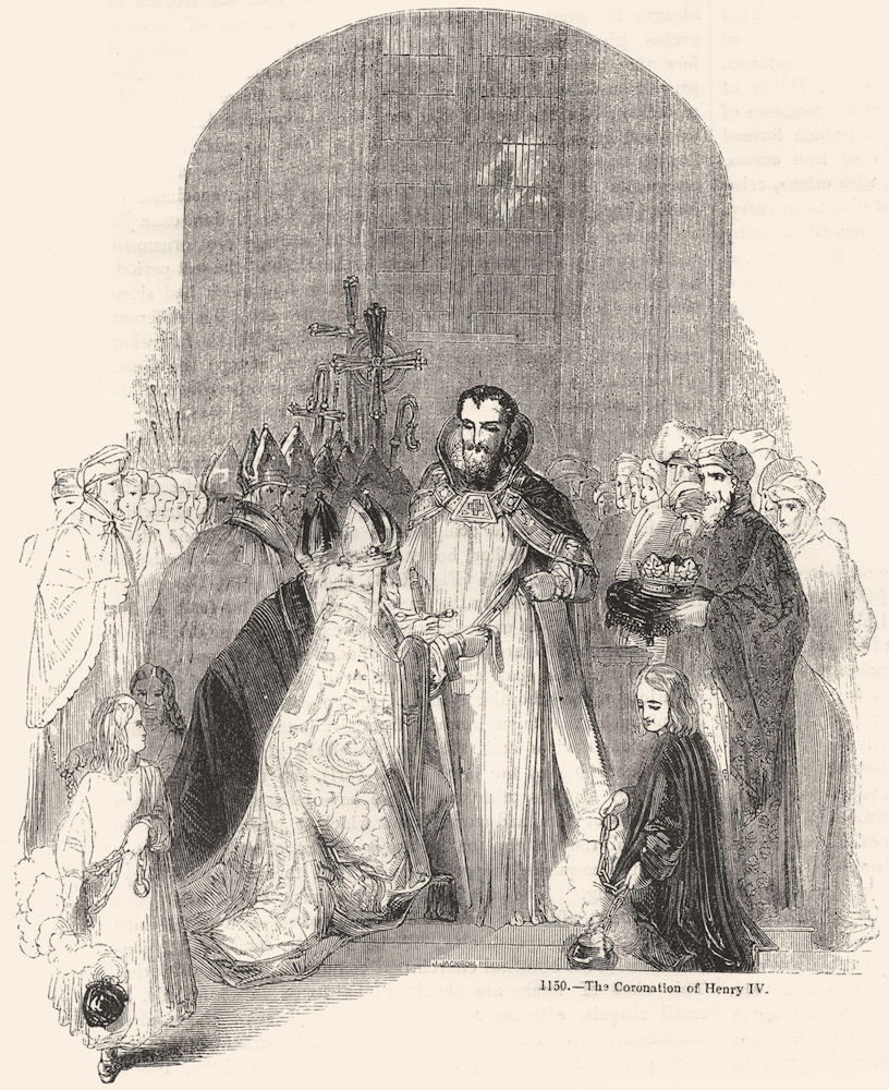 ROYALTY. The Coronation of Henry IV 1845 old antique vintage print picture