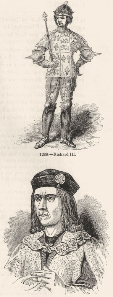 KINGS. Richard III ; Richard III 1845 old antique vintage print picture