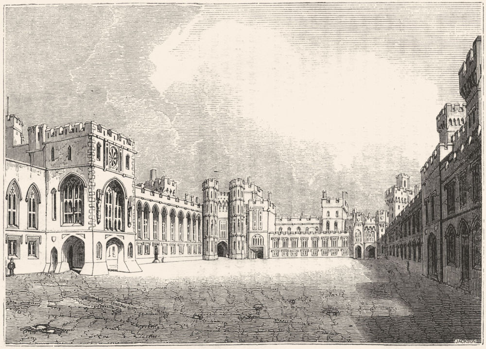 BERKS. Windsor Castle Gt Quad 1845 old antique vintage print picture