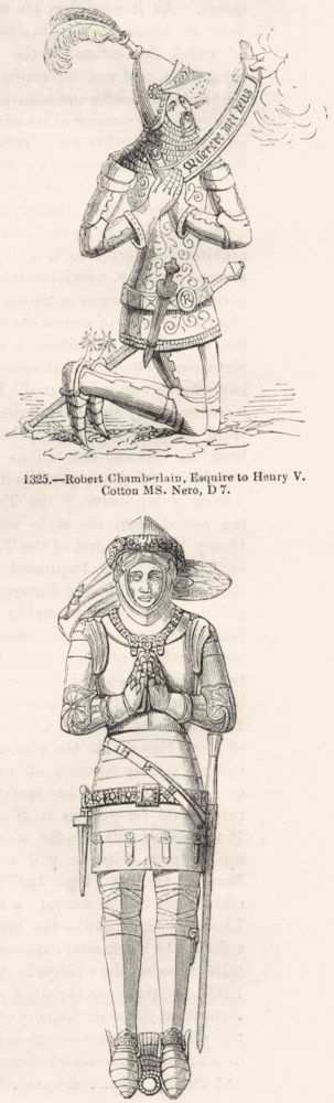 MILITARIA. Chamberlain; Robert Grushill Haversham 1845 old antique print