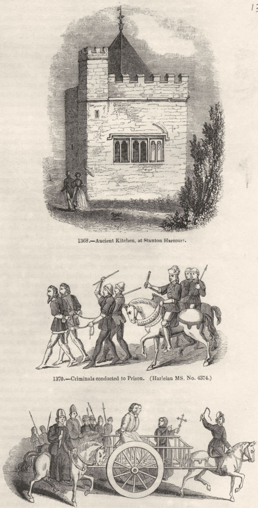 ROGUES. Stanton Harcourt; Criminals to jail, Death 1845 old antique print