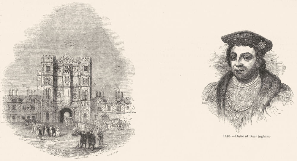 ORANGE HERRING. York Place; Duke Buckingham 1845 old antique print picture