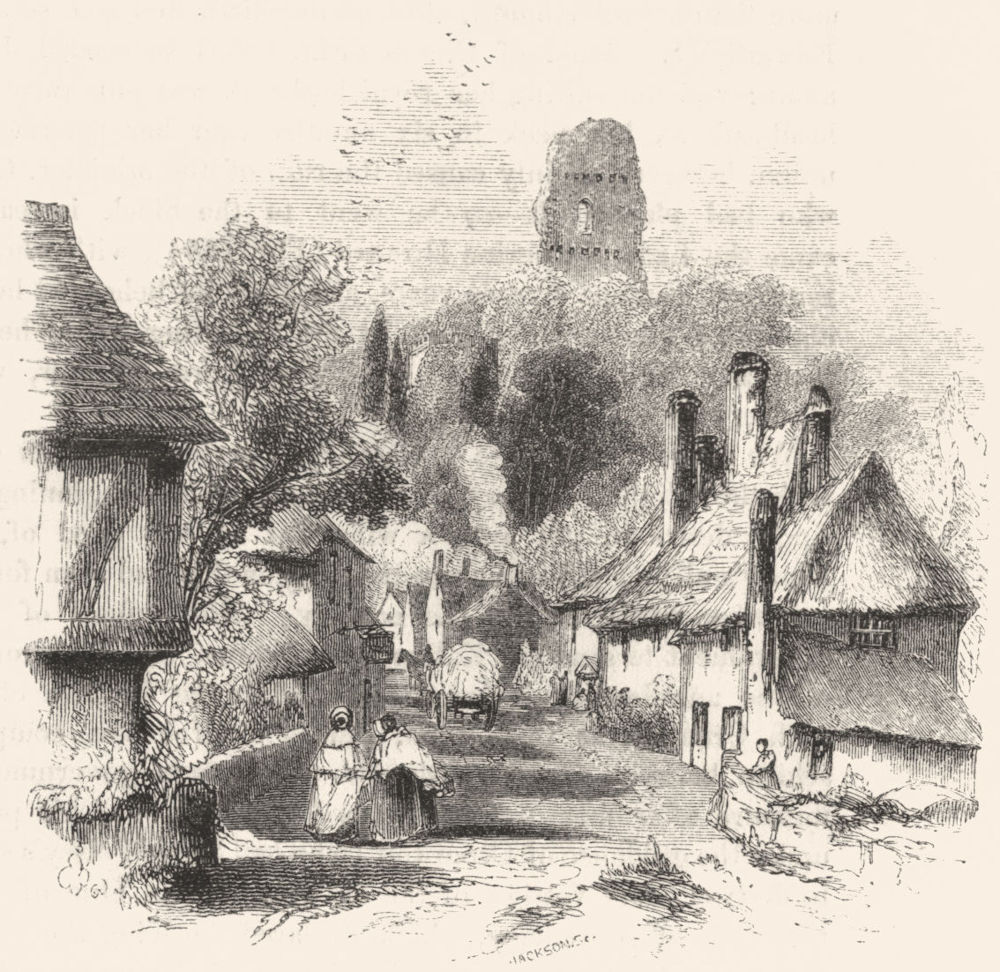 SUSSEX. Bramber Castle 1845 old antique vintage print picture