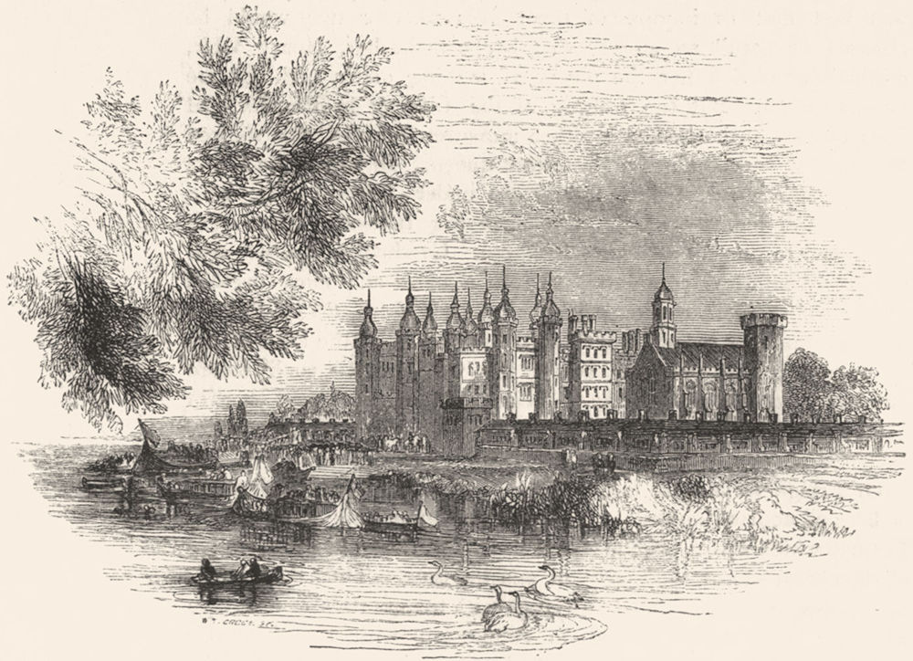 LONDON. Richmond 1845 old antique vintage print picture