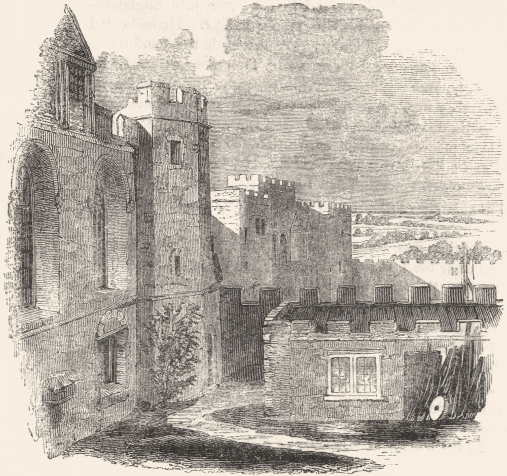 KENT. Penshurst Castle 1845 old antique vintage print picture