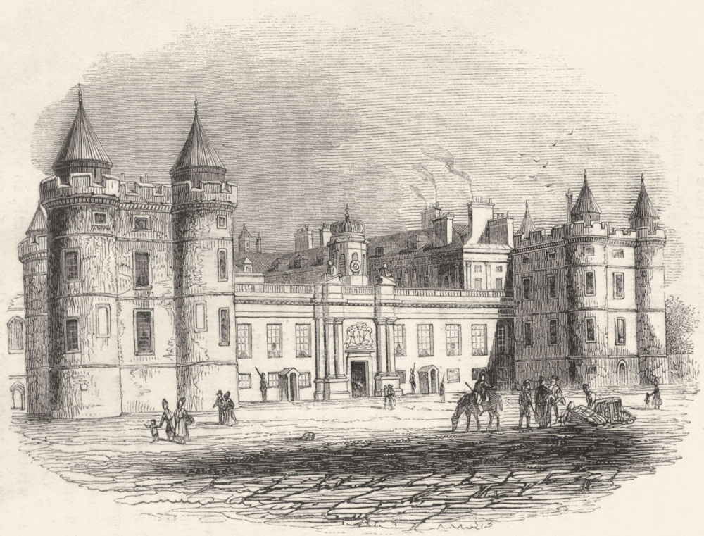 SCOTLAND. Holyrood house, Edinburgh 1828 1845 old antique print picture
