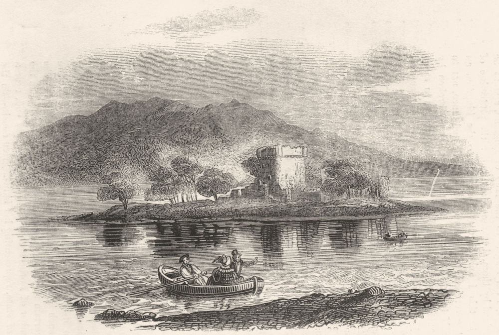 Associate Product SCOTLAND. Loch Leven Castle, Loch, Lomond Hills 1845 old antique print picture