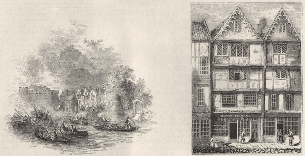 LONDON. Essex House; Beaumont, French Ambassador 1845 old antique print