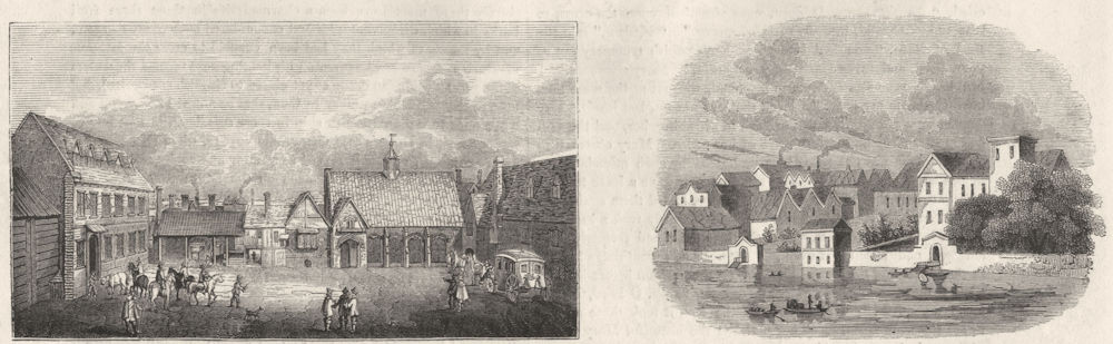 LONDON. Arundel House; Essex 1647 1845 old antique vintage print picture