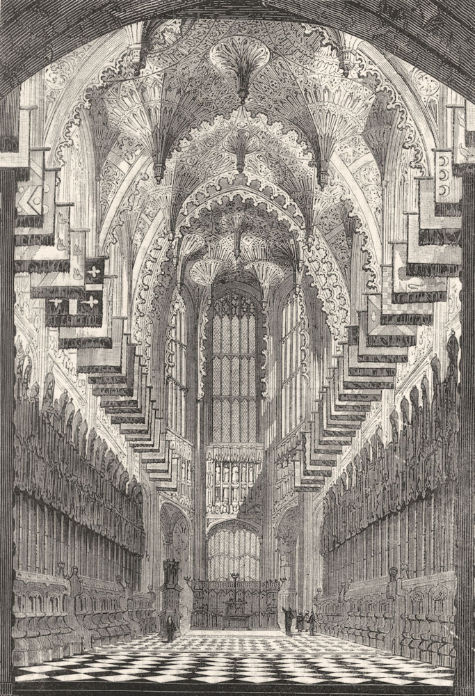 BUILDINGS. Henry VII 's Chapel 1845 old antique vintage print picture