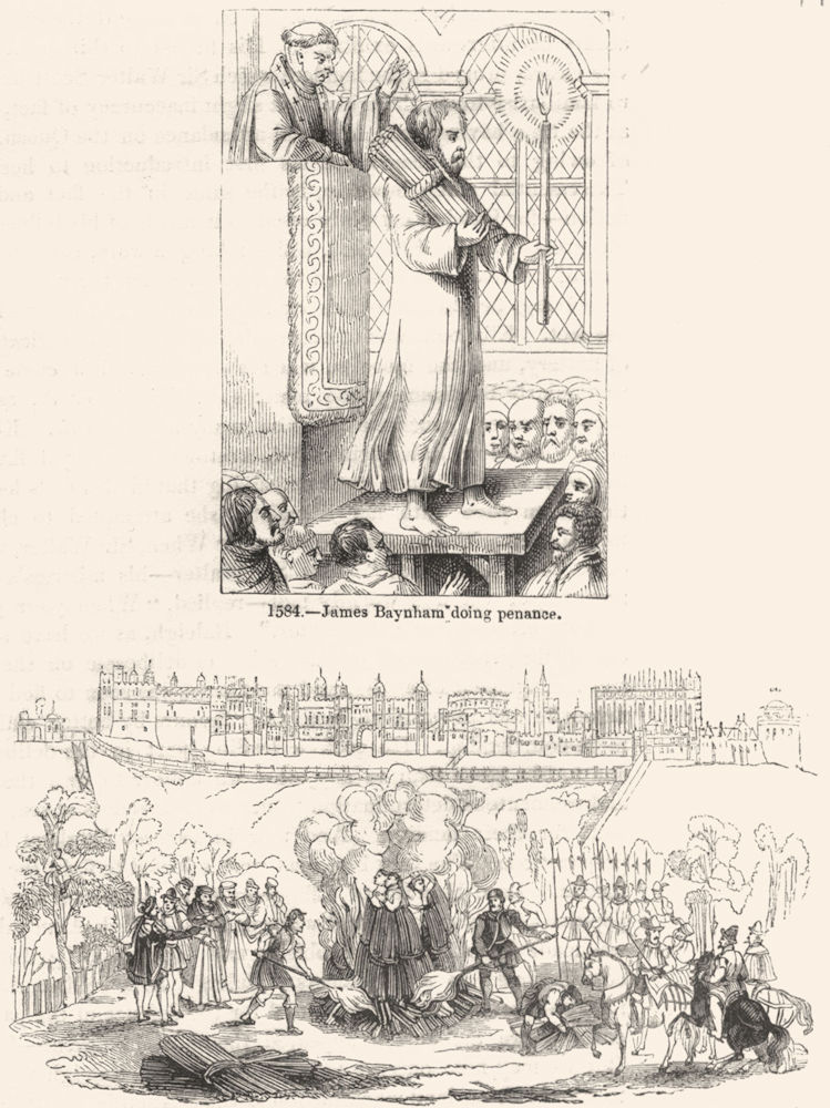 WINDSOR. Baynham penance; Person, Testwood, Filmer 1845 old antique print