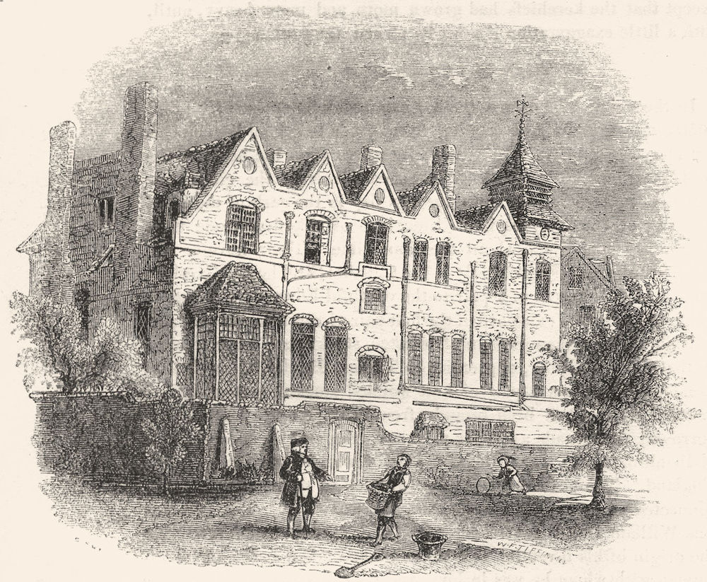 LONDON. Marylebone House 1845 old antique vintage print picture