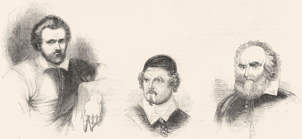 PORTRAITS. Jonson; John Taylor; George Chapman 1845 old antique print picture