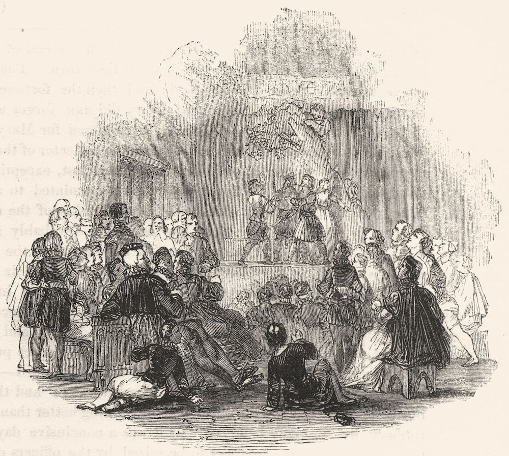 THEATRE. The Bailiff's Play 1845 old antique vintage print picture