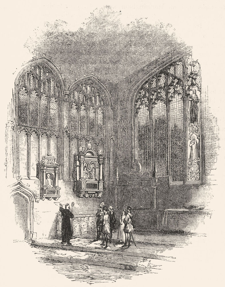 Associate Product WARCS. Chancel of Stratford Church 1845 old antique vintage print picture