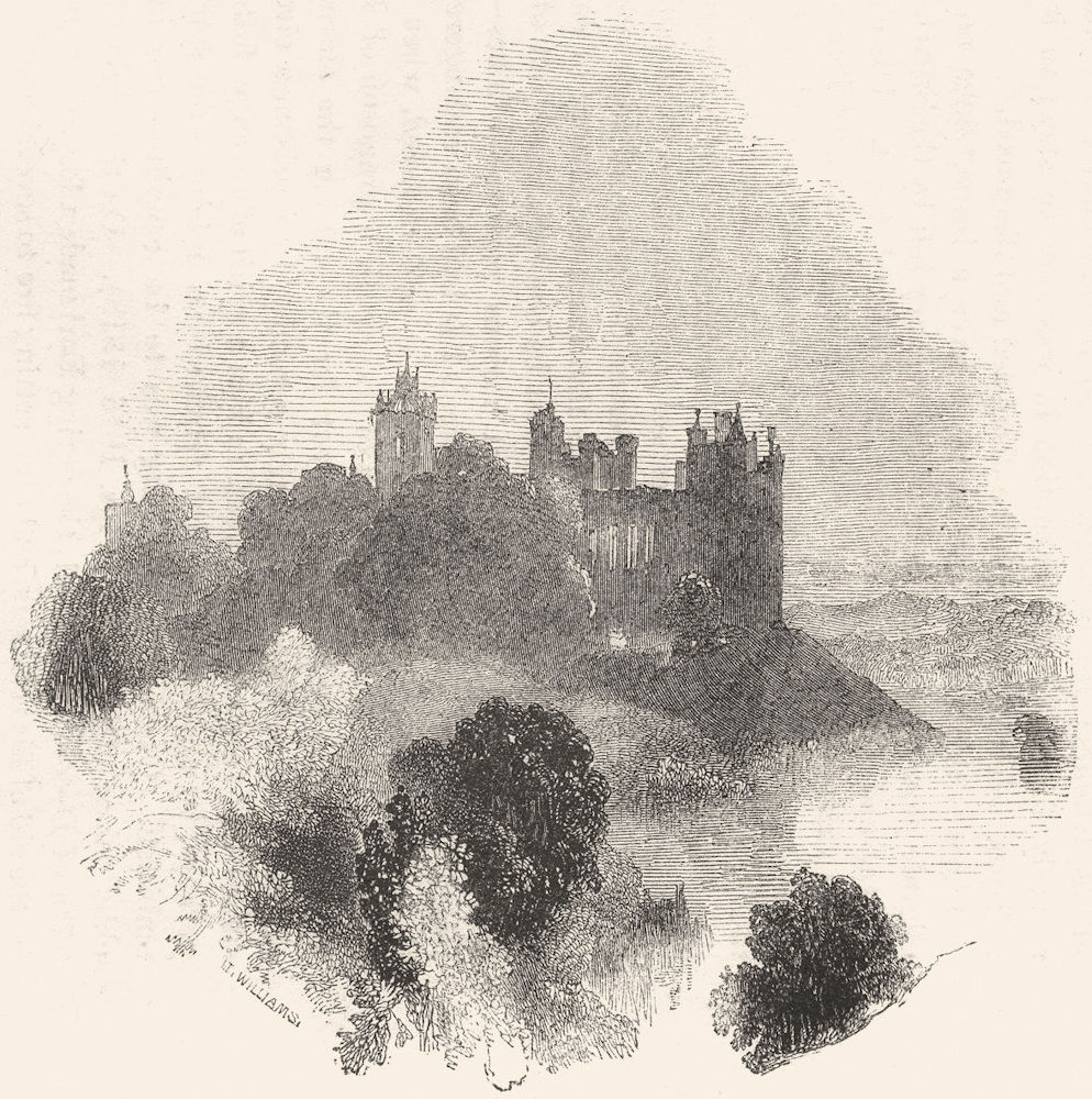 SCOTLAND. Linlithgow 1845 old antique vintage print picture
