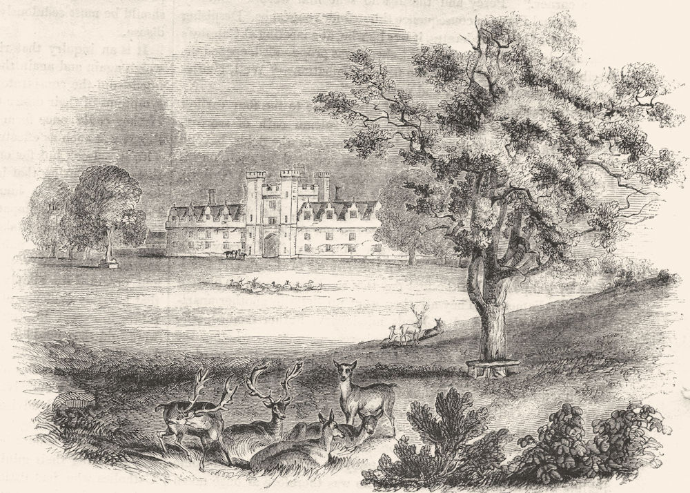 Associate Product KENT. Knowle House and Park, Kent 1845 old antique vintage print picture