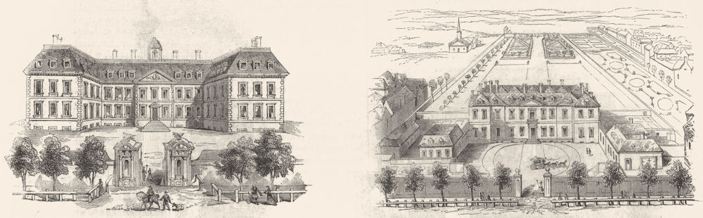 LONDON. Clarendon House; Burlington 1845 old antique vintage print picture