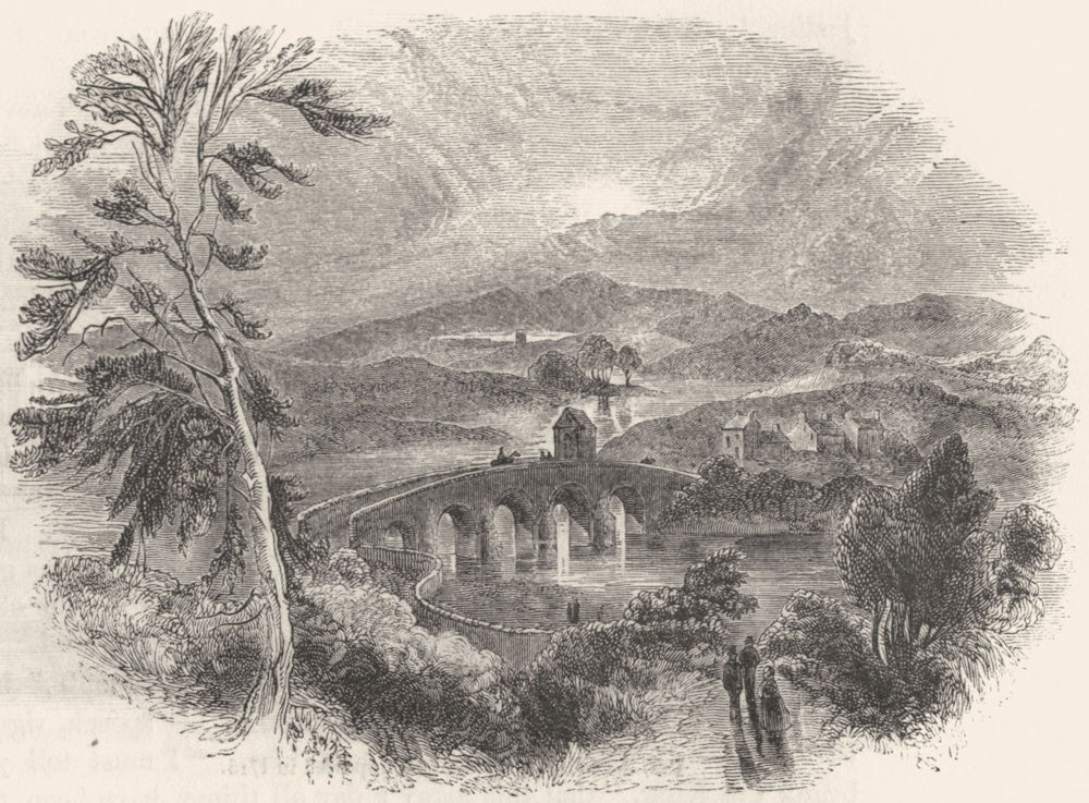 SCOTLAND. Bothwell Bridge, Scottish defeat 1672 1845 old antique print picture